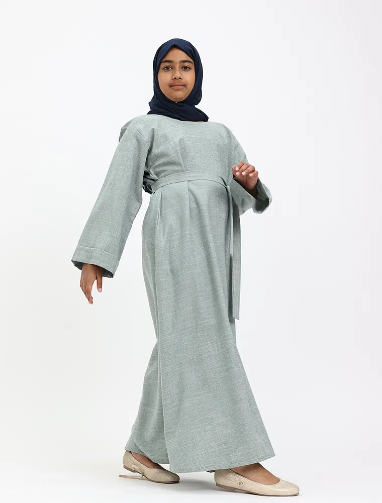 Sage Linen Girls Abaya